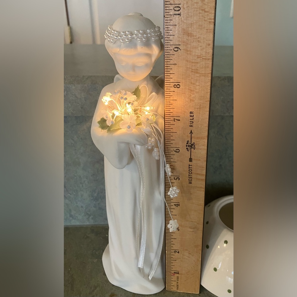 Elegant White Angel Figurine with Lights